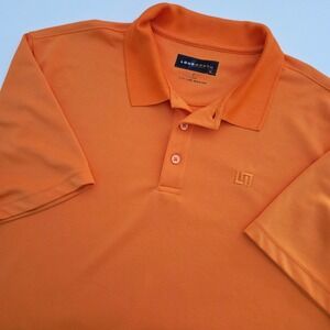 Loudmouth Mens Golf Polo Shirt Large Orange Short Sleeve Performance Pique L